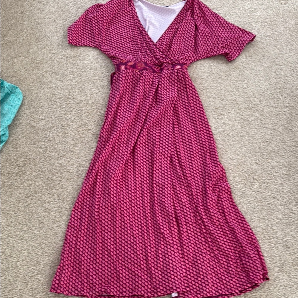 Cabana Life Elegant Pink Patterned Women's Dress